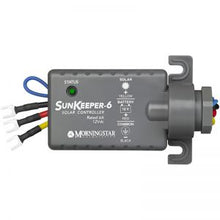 Load image into Gallery viewer, SunKeeper 6 Amp, 12 Volt Solar Charge Controller  This controller is made to mount in standard 1/2&quot; conduit holes, including the standard 4&quot;x 4&quot; junction box usually provided on solar panels. Although designed to mount directly on the solar panel junction box, it can be mounted into any 1/2&quot; conduit hole or knockout. There is also a 12 amp version available. 

