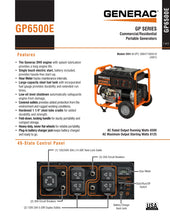 Load image into Gallery viewer, Generac Generators-GP6500E Electric Start Portable Generator
