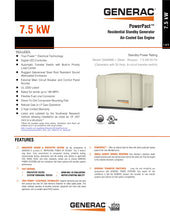 Load image into Gallery viewer, Generac Generators-7.5 kW Generac PowerPact Home Standby for Essential Backup Power w/ 50A Load Center ATS
