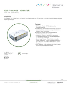 Sensata Technologies-12LP10HR, 1000 Watt, 12V Inverter W/ GFCI- LP Series