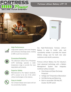 Fortress Power-LFP-10 Lithium Ferro Phosphate 10.24 kWh Battery