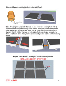 Kit-Standard Solar Water Heater (2) panel single row installation