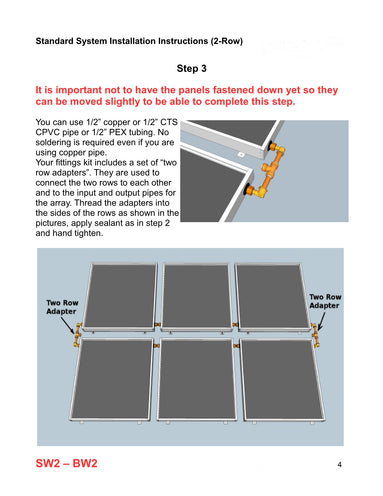 Kit-Standard Solar Water Heater (10) panel double row installation