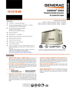 Generac Generators-Guardian 10kW Home Standby Generator w/ Wi-Fi Mobile Link 7171