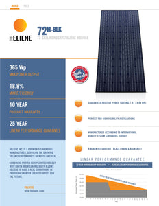 Heliene-365 Black Mono Solar Panel