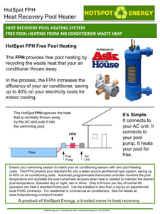 Hot Spot Energy-Pool Heating AC Heat Recovery Pool Heating System