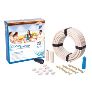 The Ocean Breeze Misting Kit is great for those hot summer days. Install your cooling system in minutes, placing nozzles just where you want them. For residential use in patios, gazebos, pool areas, under eaves, and even camping sites. Misting cools the air by increasing the moisture content in the air with the fine water droplets which evaporate quickly thus reducing the air temperature in the immediate area.