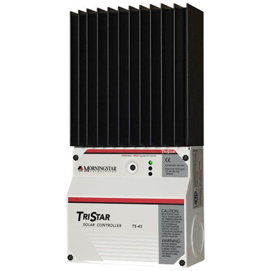 Morningstar’s TriStar Controller (TS-45) is a three-function controller that provides reliable solar battery charging, load control or diversion regulation. The controller operates in one of these modes at a time and two or more controllers may be used to provide multiple functions.