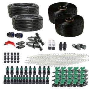 The Ultimate Drip Irrigation Kit for Small Farms can water up to 25 rows and includes two complete Head Assemblies. Includes 3/4