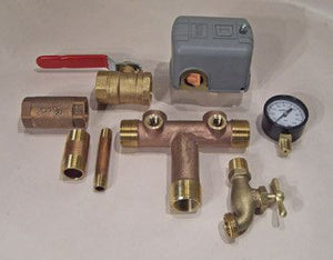 Dankoff Pump, E-Z Installation Kit for Flowlight Booster Pumps, EZ2900  The E-Z Installation Kit includes an accessory tee, adjustable pressure switch, pressure gauge, check valve, drain valve, shutoff valve, and pipe nipples. All components are copper or brass. Order filter housing and filter cartridges (30" or 10") separately (see listings under "Slowpump Accessories").  The Flowlight Booster Pumps provide "town pressure" for off-grid home water supplies. 